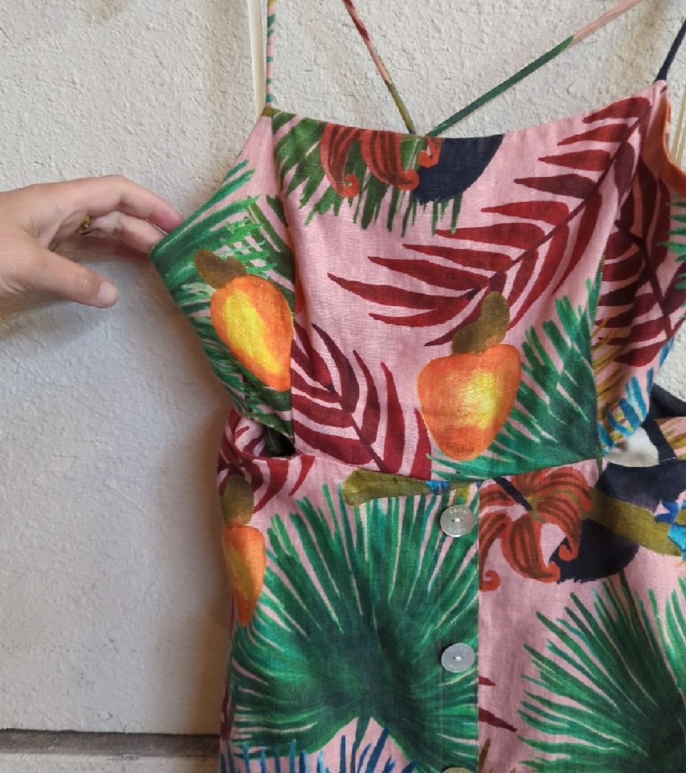 Farm Rio Tropical Toucan Button-Front Dress - Pink & Multicolor - Picture 3 of 8